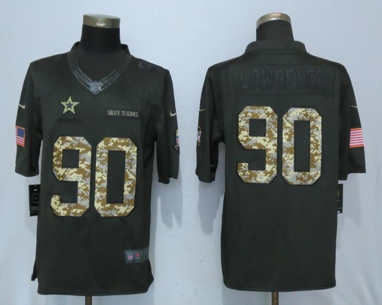 Men Dallas cowboys 90 Lawrence Green Nike Anthracite Salute To Service Limited Jersey